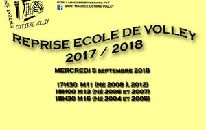 Reprise Ecole de volley M7 à M15